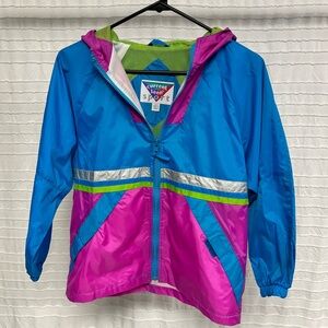Vintage Current Seen Block Color Wind Breaker, Size Small (7/8)